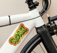 Sticker voor fiets naam graffiti
