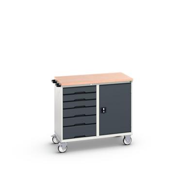 Bott Verso Mobiele Kast | 1050x550x965mm | 6 Laden | 1 Deur | Top Tray | RAL 7016 - 16927124.19