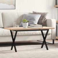 Salontafel X-frame 90x40x45,5 cm grenenhout en gietijzer