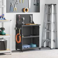 Gereedschapswagen Zwart 65 x 35 x 111 cm Poedergecoat staal