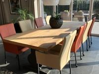 Set van 8 leren eetkamerstoelen met wieltjes en hoge rug - verschillende kleuren leer - Echt leer, Modern, ontdek de vele Leersoorten en Kleuren bij ShopX
