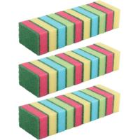 Gekleurde schuursponsjes - 60x - schoonmaak - afwas