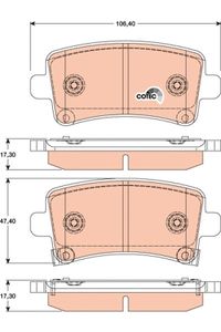 Remblokkenset, schijfrem TRW, u.a. fÃ¼r Saab, Vauxhall, Opel, Chevrolet