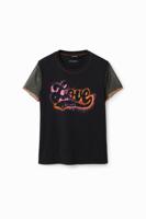 T-shirt met graffiti en Love - BLACK - M