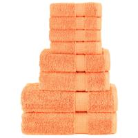 VidaXL 8-delige handdoekenset solund 600 g/m² oranje