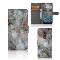 Nokia 2.4 | Bookcase | Marmer Grijs | Portemonnee hoesje
