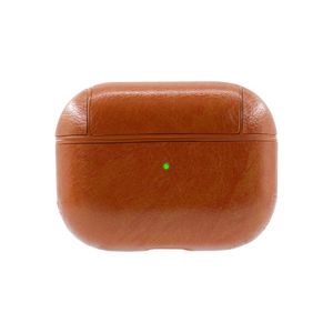 Apple Airpods 1 en 2 Lederlook Case - Leer - Hardcase - Sleutelhanger - Kunstleer - Apple Airpods - Lichtbruin