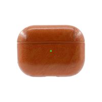 Apple Airpods 1 en 2 Lederlook Case - Leer - Hardcase - Sleutelhanger - Kunstleer - Apple Airpods - Lichtbruin