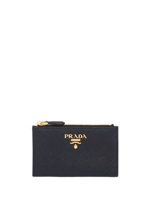 Prada porte-cartes en cuir Saffiano - Noir