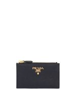 Prada porte-cartes en cuir Saffiano - Noir - thumbnail