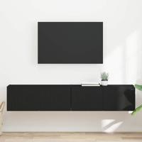 TV Wandkast 2 pcs Zwart 60 x 31 x 29.5 cm Bewerkt hout