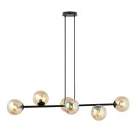 NADUVI Collection Zwarte hanglamp eettafel Valentino 6-lichts