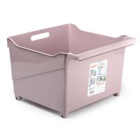 Plasticforte opberg Trolley Container - roze - op wieltjes - L39 x B38 x H26 cm - kunststof - Opberg trolley - thumbnail