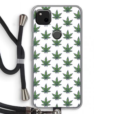 Weed: Pixel 4a Transparant Hoesje met koord