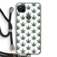 Weed: Pixel 4a Transparant Hoesje met koord