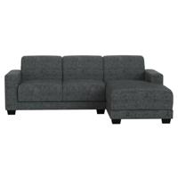 Leen Bakker - Bank Aberdeen Met Chaise Longue Rechts - Kansas - Stof - Grijs - 158x238x84 Cm