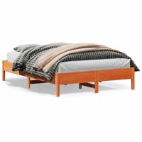 Bedframe zonder matras massief grenenhout wasbruin 120x200 cm