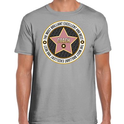 Cadeau t-shirt voor heren - coach - grijs - bedankje - verjaardag