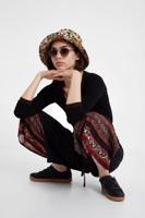 Wijde broek van viscose - BLACK - 34