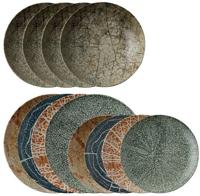 Arthur Krupp Serviesset Nature Essence - 12-delig / 4 personen - 4 platte borden (ø 20 cm), 4 platte borden (ø 27,5 cm) en 4 diepe borden (ø 22 cm)