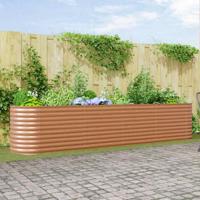 Verhoogde plantenbak Bruin 400 x 80 x 81 cm Staal