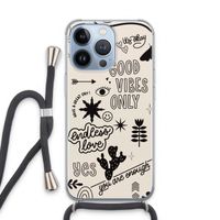 Good vibes: iPhone 13 Pro Transparant Hoesje met koord