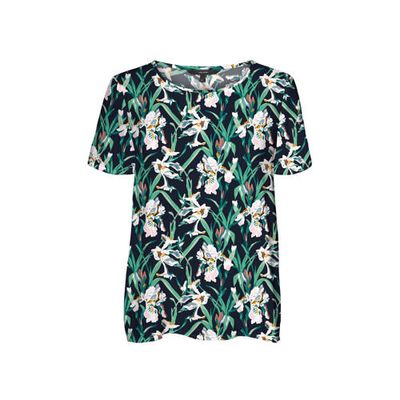 VERO MODA CURVE gebloemde top VMSIMPLY donkerblauw/groen/wit VERO MODA CURVE gebloemde top VMSIMPLY donkerblauw/groen/wit