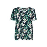 VERO MODA CURVE gebloemde top VMSIMPLY donkerblauw/groen/wit - thumbnail