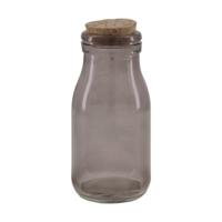 Fles met kurk rookglas grijs 12,5 cm | 48 stuks