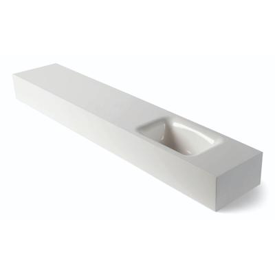 Fontein Luca Sanitair Lea 120x22x12 cm Mineral Stone Rechts Zonder Kraangat Glans Wit Luca Sanitair
