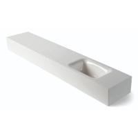Fontein Luca Sanitair Lea 120x22x12 cm Mineral Stone Rechts Zonder Kraangat Glans Wit Luca Sanitair