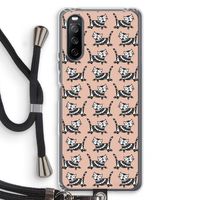 Zwarte poes: Sony Sony Xperia 10 III Transparant Hoesje met koord