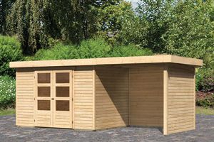 Woodfeeling | Tuinhuis Askola 4 met Overkapping 2,4, Zij- en Achterwand | Onbehandeld