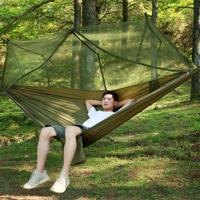 1-2 persoon buiten muggen net parachute hangmat Camping opknoping slapende bed Swing draagbare dubbele stoel 260 x 140cm