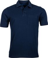 RB Boston Heren Poloshirt Korte Mouw Borstzak Navy Regular Fit - thumbnail