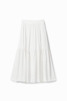 Midi-rok textuur - WHITE - S