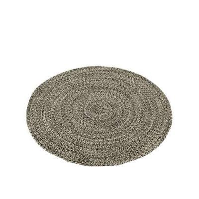 J-line - Tapijt Miami Outdoor Polyester Zwart|wit Medium - 150x150x1cm