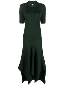 Stella McCartney robe en maille nervurée à design asymétrique - Vert