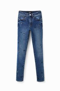 Slim fit push-up jeans met Mickey Mouse - BLUE - 36