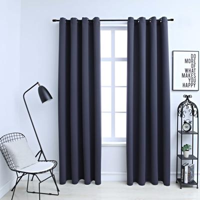 VidaXL Gordijnen verduisterend met ringen 2 st 140x245 cm antraciet