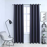 VidaXL Gordijnen verduisterend met ringen 2 st 140x245 cm antraciet
