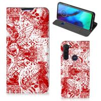 Mobiel BookCase Motorola Moto G Pro Angel Skull Rood