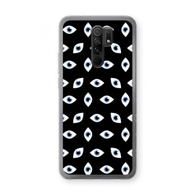 Eyes pattern: Xiaomi Redmi 9 Transparant Hoesje