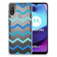 Motorola Moto E20 | E40 TPU bumper Zigzag Blauw - thumbnail