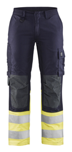 Blåkläder Multinorm Dames Werkbroek Inherent 71881512 | Marine/High-Vis Geel | Maat 46 - 7330509664100