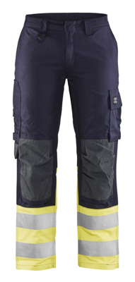 Blåkläder Multinorm Dames Werkbroek Inherent 71881512 | Marine/High-Vis Geel | Maat 36 - 7330509664056