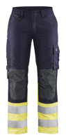 Blåkläder Multinorm Dames Werkbroek Inherent 71881512 | Marine/High-Vis Geel | Maat 46 - 7330509664100