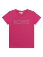 Michael Kors Kids t-shirt en coton à logo strassé - Rose