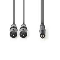 Nedis Gebalanceerde Audiokabel | 2x XLR 3-Pins Male naar 3,5 mm Male | 1.5 m | 1 stuks - COTH15310GY15 COTH15310GY15 - thumbnail