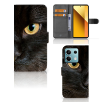 Xiaomi Redmi Note 13 5G Telefoonhoesje met Pasjes Zwarte Kat - thumbnail